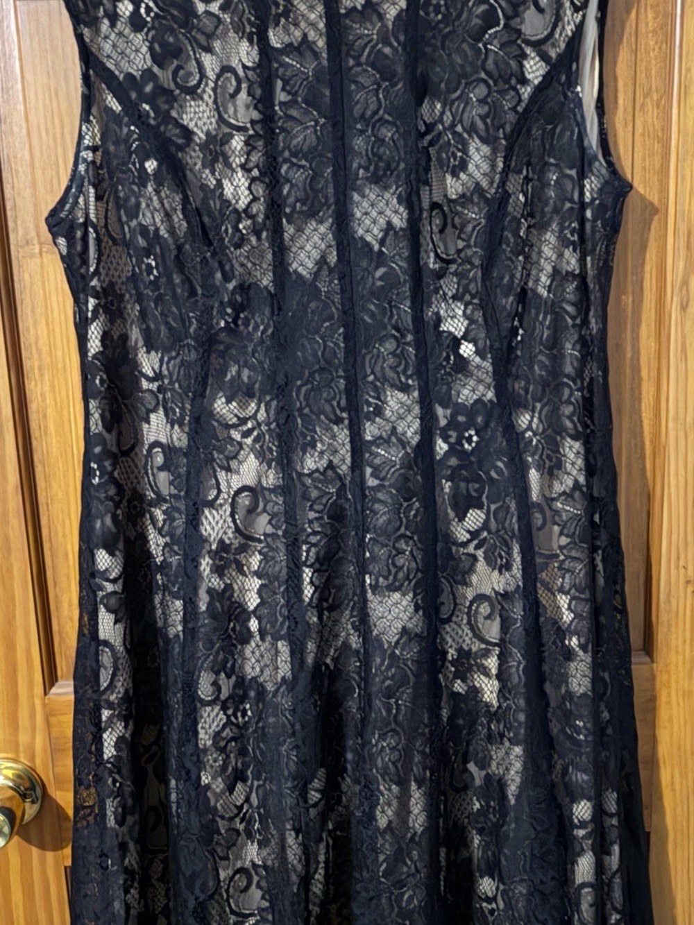 Dress Barn Black Floral Lace Midi Dress